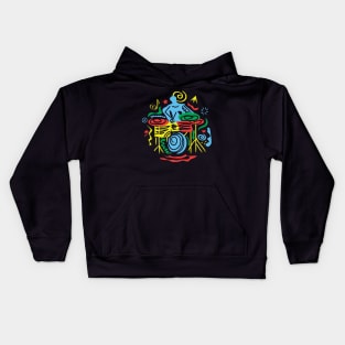 Modern Stylish Drummer Kids Hoodie